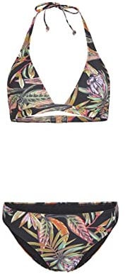 O'NEILL Marga-Rita Bikini Set, 39033 Black Tropical Flower, Regulär für Damen, 39033 Black Tropical Flower