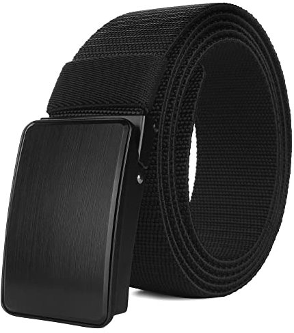 Awlyfm Gürtel Männer Stoffgürtel Arbeitsgürtel Elastischer Herrengürtel Schwarz 160cm