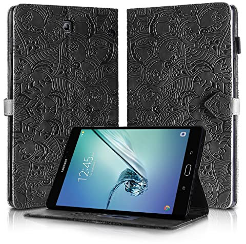 Rostsant Custodia Samsung Tab S2 9.7 2015/2016 Cover in Pelle PU Portafoglio Magnetico con Portapenne Cover Tablet per Samsung Galaxy Tab S2 9.7 Pollici SM-T810/T813/T815/T819 - Nero