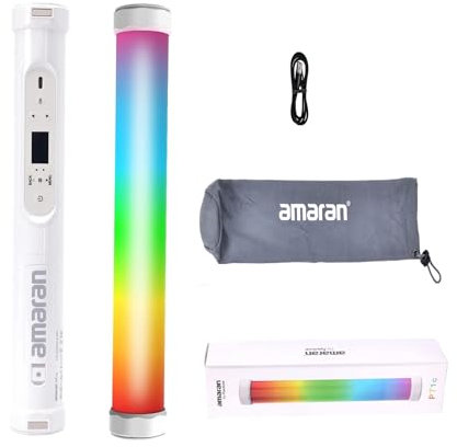 Amaran PT1c RGB Tube Light, 4 Pixel-Mappable CCT 2700K to10,000K RGB Light Wand for Studio Video Photography(30cm/11.81)