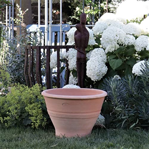 Palatina Werkstatt Terracotta Blumentopf Artemesia 50cm - 100% Handgefertigter Terracotta Pflanzkübel für den Innen- & Außenbereich – Kunstvoll & Stilgerecht zu jeder Jahreszeit