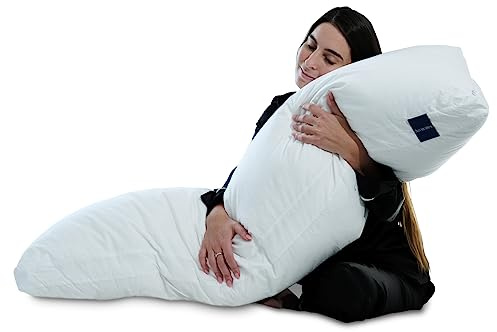 ACCURATEX Hybrid Memory Foam Seitenschläferkissen für Erwachsene, 51×137 cm | verstellbares Ganzkörperkissen, 100% Baumwollbezug mit Daunenalternative, zerkleinerter Memoryschaum Füllung, hautfreundlich