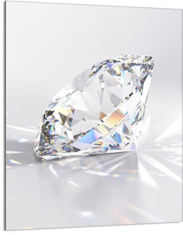 DarHaus Herdabdeckplatte einteilig 40x52 cm Ceranfeld Abdeckung Glas Spritzschutz Abdeckplatte Glasplatte Herd Ceranfeldabdeckung Deko, Diamant