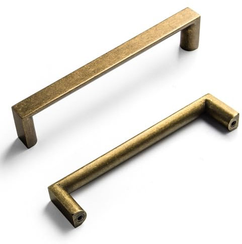 Goo-Ki Tiradores de gabinete de aleación de zinc retro de 128 mm, tiradores de gabinete de latón antiguo para tocador, armario y armario, accesorios de cocina de latón antiguo, paquete de 6