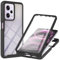 For Xiaomi Redmi Note 12 Pro 5G Case Built-in Screen Protector 360 Degree Full Body Shockproof Protection Cover Bumper Transparent Back Phone Case Shockproof Slim Fit Cover Black