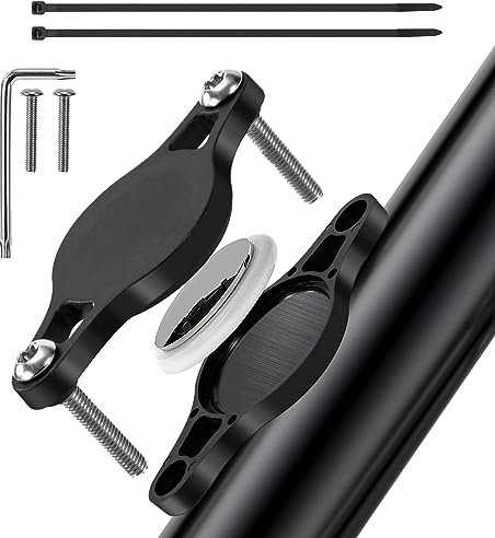 Support de Vélo pour AirTag Noir Support de Localisateur Anti-vol Accessoires Universel Montage Facile avec Outils Vis de Sécurité pour GPS Protection Résistant aux éclaboussures