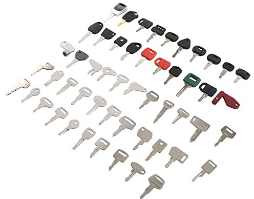 FSFY Clé de commutateur de démarreur d'allumage, accessoires d'équipement lourd de clé de contact 52PC pour excavatrices, chargeuses, pelles rétro, tracteurs, pour Caterpillar, pour Volvo