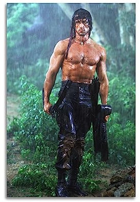 ELedvb First Blood John Rambo in The RainCanvas Poster Dekorative Malerei Leinwand Wandposter und Kunstbild Druck Moderne Familie Schlafzimmer Dekor Poster 60 x 90 cm