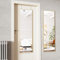 Koonmi Espejo de cuerpo entero, 35 x 122 cm, espejo de pared con 2 ganchos colgantes de altura ajustable, espejo colgante con marco de aleación de aluminio para armario y dormitorio, color dorado