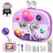 CHAKEYAKE Kinder Kamera,Kinderkamera Selfie,1080P 2.4 Bildschirm Sofortbildkamera Kinder,Digitalkamera Fotoapparat Kinder con 32G SD Karte,3 Rollen Druckerpapier,2 Cartoon-Aufkleber 5 Farbstifte Lila