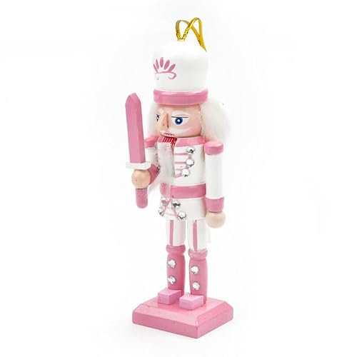 SUMKTO 12 cm Pink Serie Nussknacker Puppenschmuck Desktop Dekoration Cartoons Walnüsse Soldaten Band Puppen Nussknacker Miniaturen
