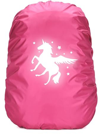 TaimeiMao Einhorn Schulranzen Regenschutz,Regenschutz Schulranzen Einhorn,Einhorn Rucksack Überzug Reflektierend,Regenschutz Schulranzen Step by Step,Rucksack Überzug Reflektierend für Mädchen Kinder