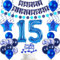 Deko 15. geburtstag Junge luftballon blau tortendeko 15 geburtstag Junge deko geschenk für 15. Geburtstag Junge blau Geburtstagsdeko 15 jahre Junge geburtstags deko ballon 15 Geburtstag Deko Junge