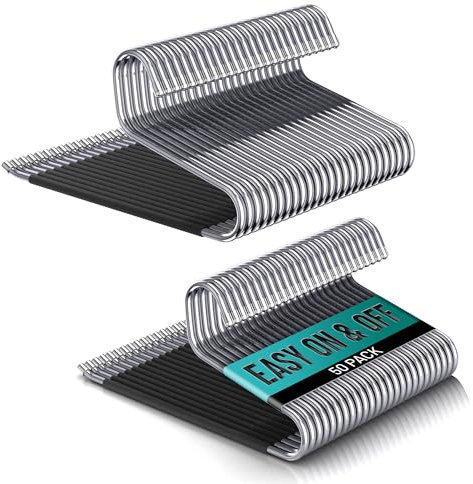 ERA Accents Hosenbügel, 50 Stück, Metall, Gummiert, Silver And Black, Pant, Jeans, Skirt