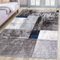 oKu-Tex Kurzflorteppich | Designteppich | Teppich Wohnzimmer | Florhöhe: 9 mm | besonders weicher Flor | geometrisches Muster | modern | meliert grau blau | dichte Qualität | 60 x 110 cm