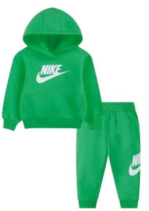 NIKE -TUTA COMPOSTA DA FELPA E PANTALONE -FELPA CON CAPPUCCIO -FELPA CON TASCHE A MARSUPIO -FELPA CON LOGO RICAMATO -PANTALONE CON GIROVITA REGOLABILE CON CORDINO -PANTALONE CON ORLO ELASTICO verde E5