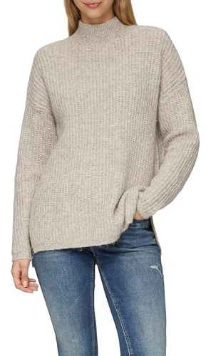 s.Oliver Damen Strickpullover – Oversize, Langarm, Stehkragen