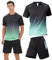 BOOMCOOL Sportbekleidung für Herren, Workout-Shirts, Outfits, 3er-Pack, für Laufen, Fußball, athletische Übungen, geeignet für Outdoor-Sportarten, Grün , X-Large
