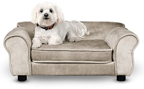 Mg Design Haustiersofa in Beige – stabiles Holzgestell, weich gepolstert, pflegeleicht – Hundesofa & Katzensofa, fertig montiert