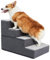 Verla Foldable Dog Steps for High Bed, 4 Ladder Step Ladder for Dogs, High Density Foam Dog Stairs, Soft & Non-Slip Surface, Help Your Pet Easily Up and Down, Dog Ramp for Couch/Sofa