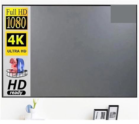 STRAFBRG Home Theater Screen Projector Screen 60-133 Inch Metal Grey 16:9 Anti-Light Foldable Portable Projection Screen For Home Party Classroom Easy to Clean(60 inch)