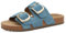 s.Oliver Damen Pantoletten aus Leder mit Schnallen, Blau (Denim), 40 EU