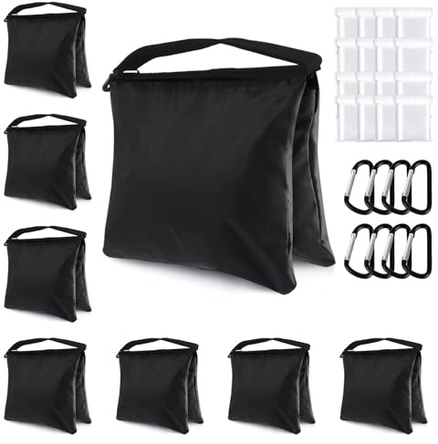 ABCCANOPY Photography Sandbag for Video Stand, Heavy Duty Weight Bags for Light Tripod, Camping Chair, 8 Packs (Black)