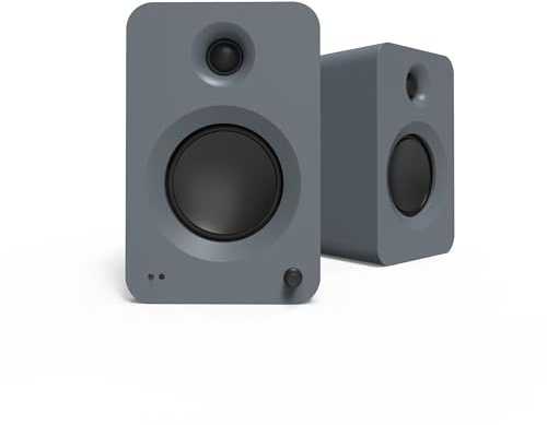 Kanto REN 200W Powered Speaker System with HDMI ARC Input for TV & Home Theater | USB-C and Bluetooth 5.3 | High/Low Pass Filter | Pair | Matte Grey