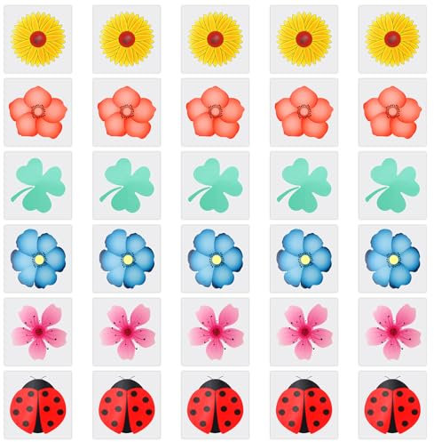30 Stück Fliegenfalle Klebefalle, 6 Farben Florale Fruchtfliegenfalle, Fliegen Papier, Fenster Fliegenfänger, Sommer Fliegenaufkleber Fallen, Aufkleber Fliegenfänger für Stubenfliegen in Innenräumen