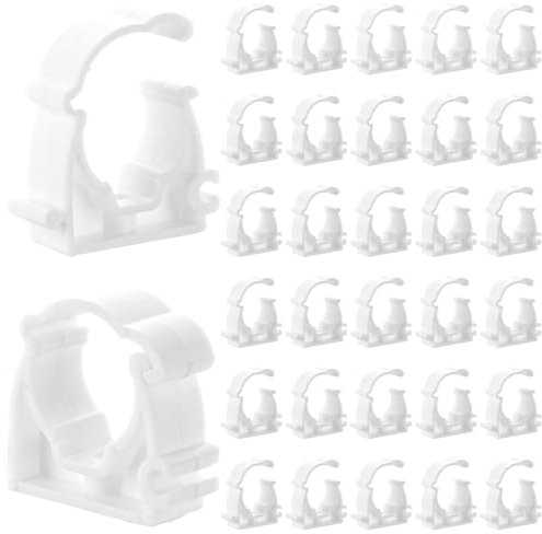 Oungy 200 Stück Klemmschelle M20, Kunststoff Rohrklemme, Weiß Stangenrohr M20, PPR Rohr für Pool, Teich, Waschmaschine und Garte, Rohr-klemmschellen für Isorohr Stangenrohr Leerrohr Schläuche