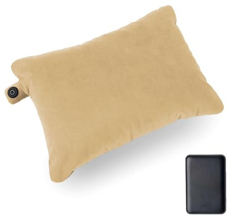 Thermrup Bobo Mobiles Heizkissen USB Samt 25x35cm mit Ferninfrarot-Heizelement (Sand+Powerbank 10000mAh)