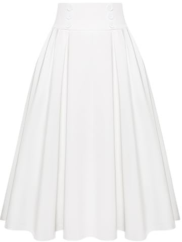 Belle Poque Jupe à carreaux vintage des années 50 pour femme, taille haute, treillis, jupes festives, Blanc., XXL