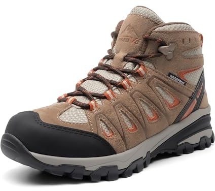 NORTIV 8 Scarpe da Trekking Impermeabili Donna | Sealed build keeps feet dry; rubber outsole boosts grip; lightweight build aids agility; EVA footbed adds cushioning.