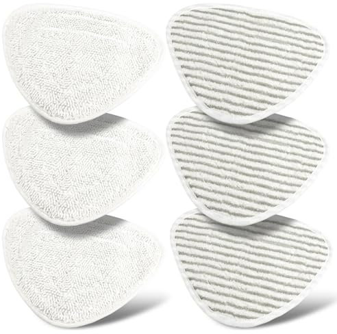 UNU 6 Pack Steam Mop Pads Replacement, Compatible with Vileda Steam Mop, Triangle Microfiber Cleaning Cloth, Washable Steam Mop Head Replacement