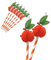 60 pailles en papier avec orange 3D - Pailles d'été jetables biodégradables pour fêtes, anniversaires, baby shower, pique-nique, barbecue
