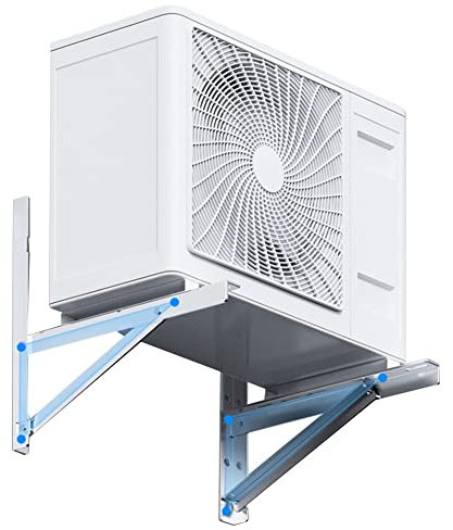 Soporte de Pared de Acero Inoxidable para Aire Acondicionado Split, Sistema de Bomba de Calor minisplit sin ductos con Condensador para 1.5/2/3 Unidades (Color: Blanco, tamaño: 2 Unidades)