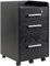 HOMCOM Caisson de bureau rangement bureau sur roulettes 3 tiroirs 1 verrouillable 1 trieur dossiers en bois noir