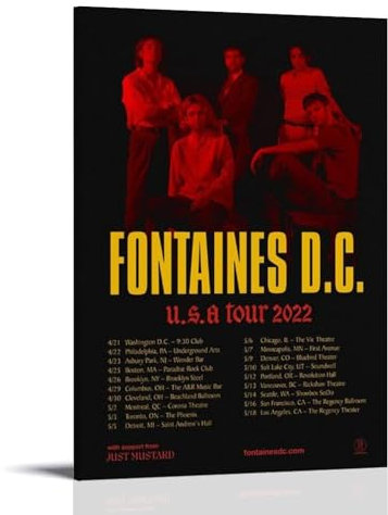 Fontaines DC Skinty Fia Poster mural haut de gamme, décoration de chambre, style rétro, affiche pour chambre d'adolescent, salon, chambre à coucher, style rétro, 20 x 30 cm avec cadre