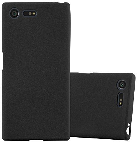 Cadorabo Hülle kompatibel mit Sony Xperia X COMPACT Schutzhülle TPU Silikon Case Frost Design Slim Kratzfest Weiche Gummi mit Rundumschutz Case Hülle für Sony Xperia X COMPACT in Schwarz