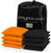 Play Platoon Wetterfeste Cornhole Bags – Set mit 8 regulären Größen – Orange & Schwarz – strapazierfähiges Ententuch für Wurfspiel, inklusive Tragetasche