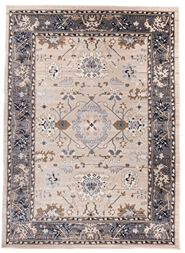 Carpeto Orientteppich Teppich Hellbeige 200 x 300 cm Ornamente Klassisch Muster - Wohnzimmer Schlafzimmer Esszimmer