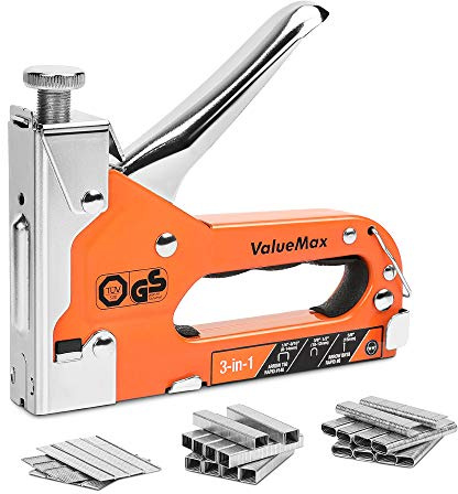 ValueMax Staple Gun, Heavy Duty 3-in-1 Manual Nail Gun with 3000 Staples, Upholstery Stapler for Wood, Furniture, Carpet, Carpentry, DIY, Wire, Decoration, Craft, Fixing Material, Decoration