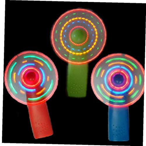 Zonfer 3pcs Led Light Up Fan Mini Handheld Light Up Fan Battery Operated for Office Room Outdoor Traveling