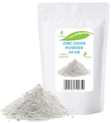 Zinc Oxide Powder - 50 gr - Cosmetic Ingredient, High-Purity Material, Non-Nano