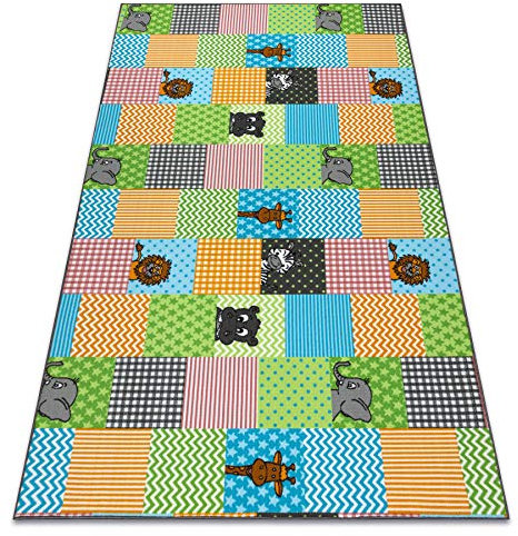 rugsx Teppich Zoo Kinderteppich für Babyzimmer, Kinderzimmer, 100x400 cm