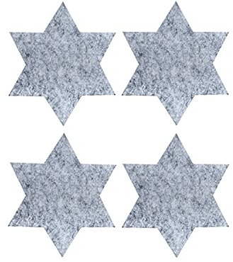 Oblique-Unique® Filzuntersetzer in Sternenform 4er Pack - Dekorativ, robust und hochwertig - Weihnachten (Hellgrau)