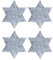 Oblique-Unique® Filzuntersetzer in Sternenform 4er Pack - Dekorativ, robust und hochwertig - Weihnachten (Hellgrau)