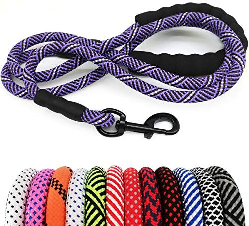 MayPaw Guinzaglio per cani in corda resistente, guinzaglio in nylon per animali domestici, con manico imbottito morbido per cani di taglia grande, media e piccola cucciolo