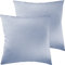 Pure Label 2er Set Mako Satin Kissenbezüge 40x40 cm aus 100% Baumwolle in hellblau - Traumhaft weiche Deko Kissen passend zu unseren Bettwäsche Sets