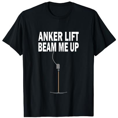 Retro Ski Ankerlift Tellerlift Anker Lift Beam me up T-Shirt